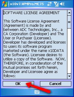 6. Click OK to accept the Software License Agreement. If this is the first time that the Smart Client has been installed, you will also see three additional files installed.