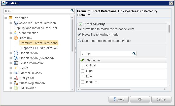 2. Expand the Bromium folder in the Properties tree. 3. Select Bromium Threat Detections. 4.
