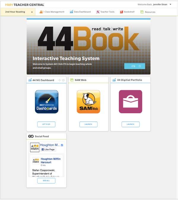 Using System 44 Next Generation with HMH Teacher Central Districts and schools using READ 180 Universal or English 3D on HMH Teacher Central may also use System 44 Next Generation with HMH Teacher