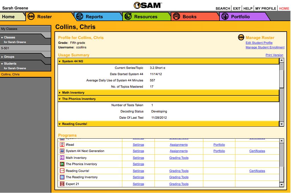 Usage Summary Use the Usage Summary on a student s Profile screen to view a summary of student progress in System 44 Next Generation.