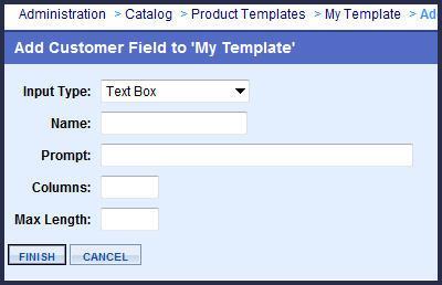 4. After clicking Add Field, the next screen will display empty fields for