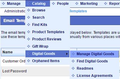 Goods and then Manage Digital Goods from the