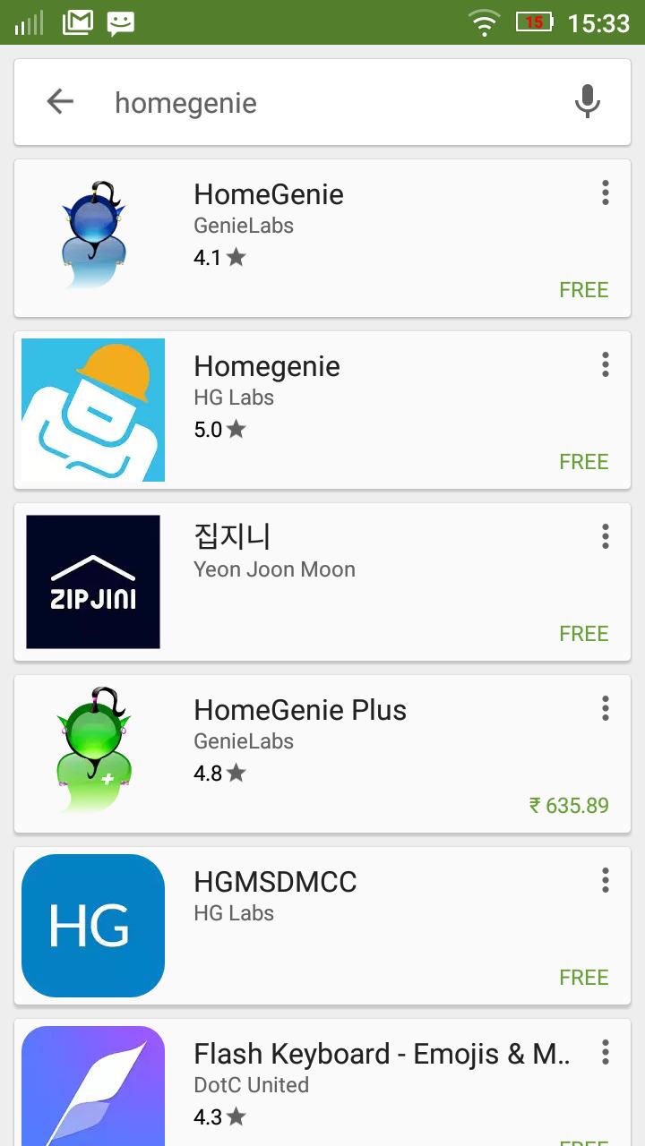 Download the App HomeGenie from android play store for
