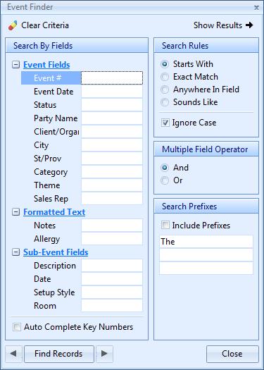 Event Finder What is the Event Finder? The Event Finder is a powerful tool to locate existing events in your program.