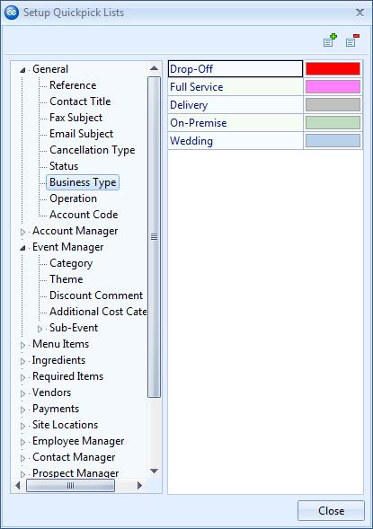 Adding Items to the Quickpick Lists What is a Quickpick list? Throughout your Caterease program there are several drop-down or quickpick lists to assist you in data entry.
