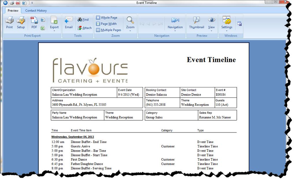 2. To add a new timeline to an event, click the Add A New Timeline button, located on the right-hand side of the Event Timeline window. 3. Type the time the timeline item is due into the Time field.
