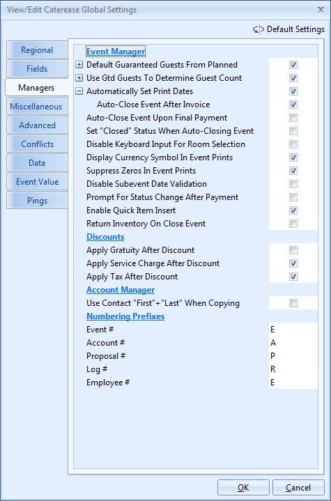 Global Settings: Managers Tab What are global settings?