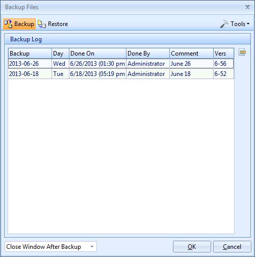 Performing a Backup How often should I backup data? A backup of your program s data should be done every single workday.