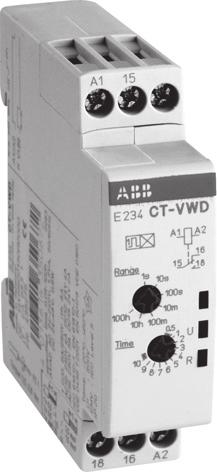 Electronic timer CT-WD 2CDC 251 003 F0003 CT-WD 6 5 1 2 3 4 1 7 selectable time ranges, from 0.