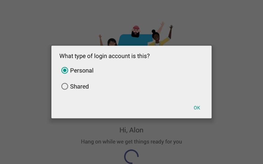 5. Enter the password associated with the Microsoft Teams account, and tap Sign in. The device will ask you to select the type of login account.