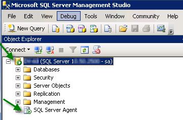 1 Database Server Cnnected and SQL Agent Running: The database