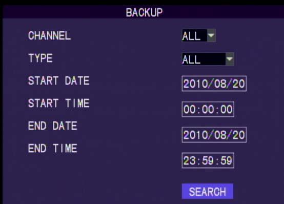 8.7 Backup Channel Backup all channels or single channel 1-8.
