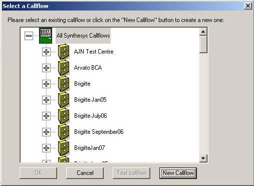 In the Select a Callflow dialog box, click on the New Callflow