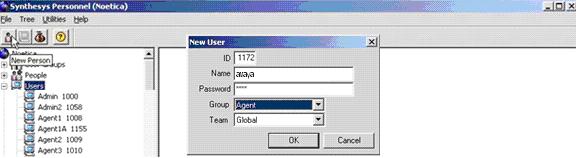 be left at the default. In the drop down lists, ensure that Agent is selected under Group and that Global is selected under Team.