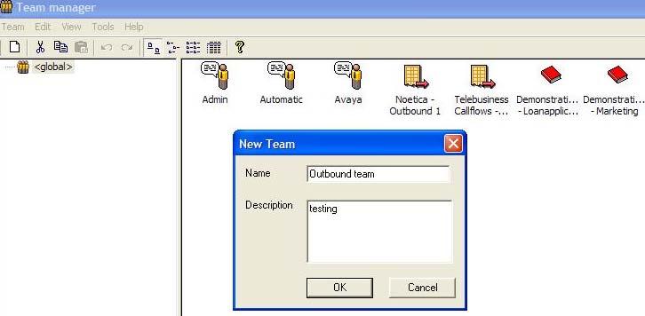 Select New Team, as shown in Figure 35.
