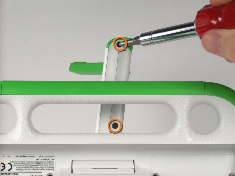 Remove the two 4mm screws with a Phillips #1 screwdriver.