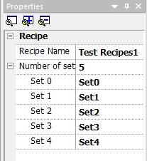 You can rename the Recipe set in the property pane as shown in Figure 104. 9.