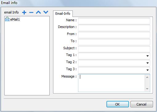3 Configure E-mail Accounts In the e-mail info, set recipient e-mail addresses.