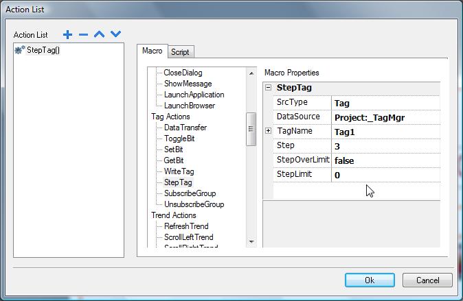 7.4.5 Step Tag The Step command allows you to increment or decrement, in steps, the content of a Tag value.