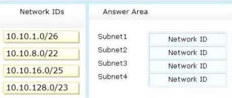 Select and Place: Correct Answer: QUESTION 9 Your network contains an Active Directory domain named contoso.com.