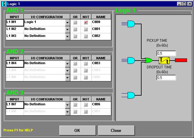 COMMUNICATIONS 4.3.5. LOGIC CONFIGURATION M family relays can execute simple logic schemes that can be programmed from ENERVISTA MII SETUP.