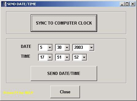 COMMUNICATIONS 4.3.6. CLOCK The clock option opens a window with two choices: * Sending the PC date and time to the unit, this is, synchronizing the PC and the unit.