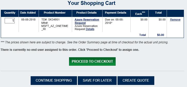 Reserving Step 3 Review Shopping Cart Once in the cart, you ll be able to view your total products added.