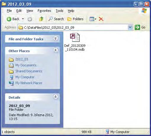 GREE Text Parser comissioning 6. GREE Text Parser comissioning 6.6 Data storage When you exit the program, recorded data are stored into the following files.