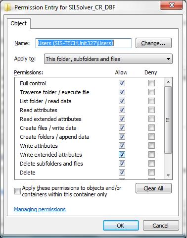 6. From the Object dialog box, Select the Name of the User or User Group, select from the dropdown Apply list This Folder, subfolders and files and then Allow full control by clicking the box