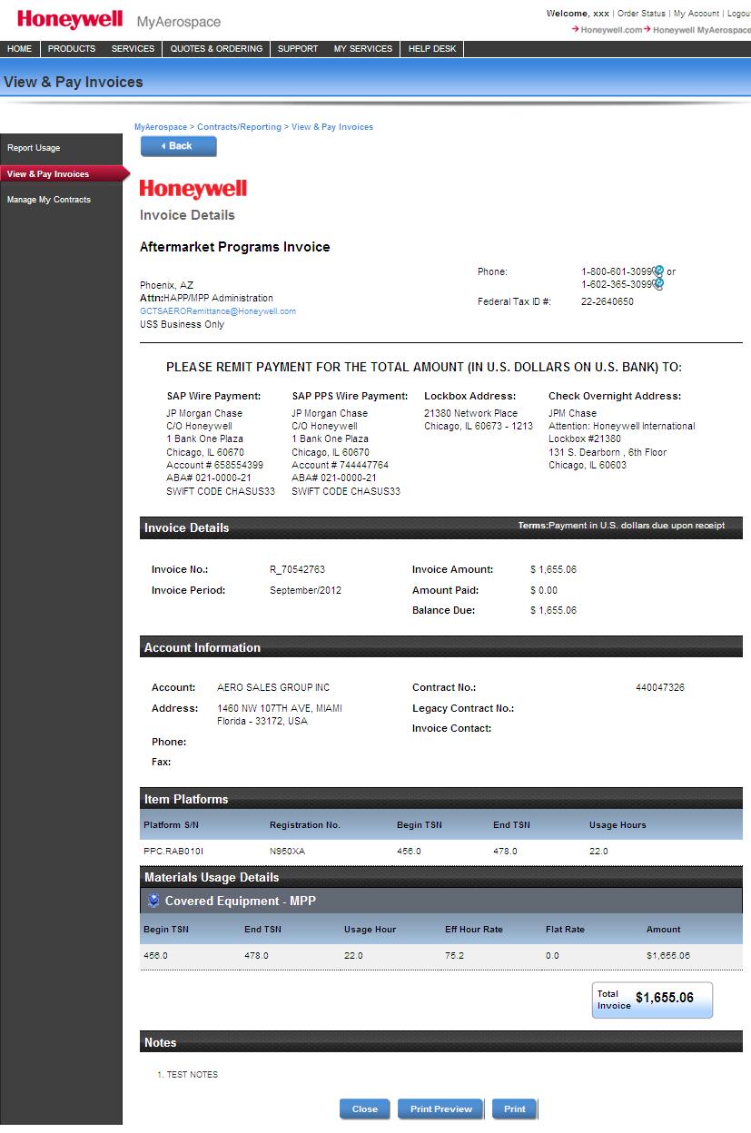 View Invoice Details 10 7 5. The Print button will provide a screen print of the web page. 6.