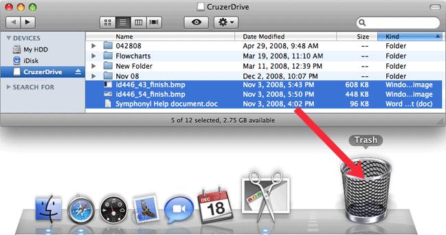 3. Double-click on Cruzer Drive. 4. Select the files or folders you want to delete by clicking on them.