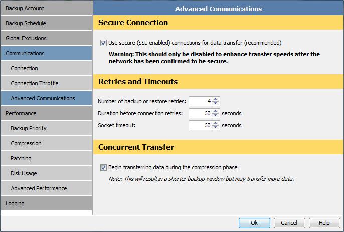 Advanced Communications You can use the Advanced Communications page in the Options and Settings dialog box to configure all advanced communication settings.