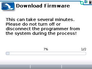 c13 file from the internal memory folder The 1313 HHP will ask for confirmation to update the firmware. The update will take several minutes.