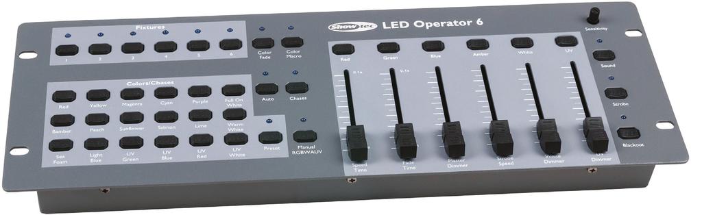 LED Operator 6 Controller Code CT-SH50728 Up to 6 zones RGBWA-UV control Color preset buttons Easy to use The LED Operator 6 is an universal, compact but powerful controller which is capable of
