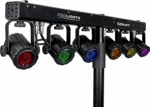 6x3W 6BEAM RGB/FC STACKABLE C -20 +45 ECO FRIENDLY 6BEAM is a portable set composed by 6 indipendent colorchangers complete with their own lightbar and