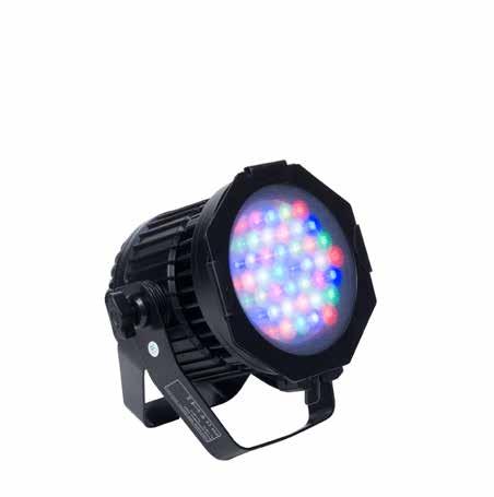 thepower to ACHIEVE your VISION OUTDOOR / ARCHITECTURAL LED ELAR 108 PAR RGBW CODE: 1236100053 36 X 3W RGB + W LEDS 10 BEAM ANGLE / 22 FIELD ANGLE IP 65 OUTDOOR RATED NO-SERVICE CONVECTION COOLED