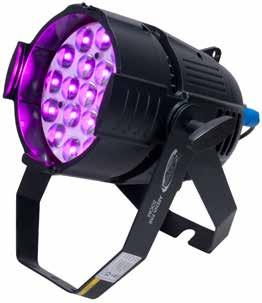 - 19 X 10W OSRAM QUAD COLOR (RGBW) LEDS - 1000-WATT COMPARABLE LUMENS OUTPUT - LONG LIFE LEDS (RATED AT 50,000 HOURS) - 12,600 LUX @3M @10 MIN ZOOM - MOTORIZED 10-60 ZOOM