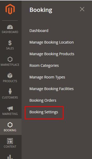The admin has rights to enable or disable the features of the add-on to the front-end users. To define the booking settings 1. Go to the Admin panel. 2.