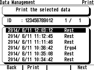 7. DATA MANAGEMENT 5 Enter the ID with the following keys and press the START/STOP (enter) key. The ID is set and the Press Enter to enter ID. Press Search to search files for ID. message appears.