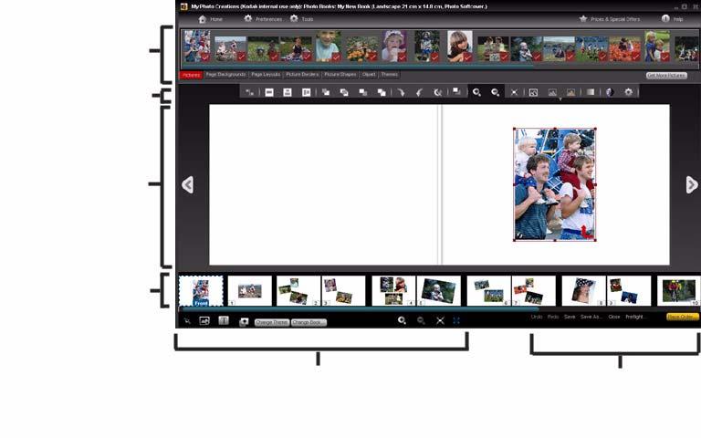 Start with an empty photo book layout and use the tools in the Create@Home Software to design your photo book.
