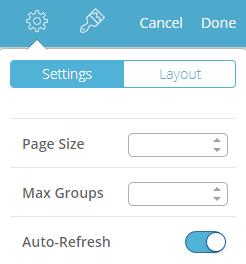 4. Select the number of rows by clicking on the up and down arrows, or inserting the number required in the box next to "Page Size".