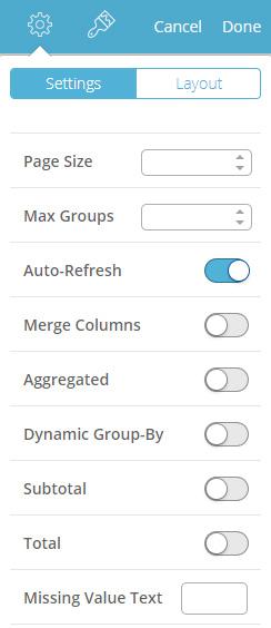 5. Enable "Merge Columns" and "Dynamic Group-By". 6. Enable "Only Show selected". This option appears only after activating "Dynamic Group-By".