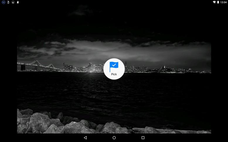 The corresponding icon appears in the middle of the screen (either