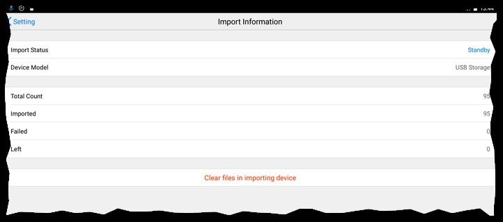6.5. Import Status Here you can read the current import status.