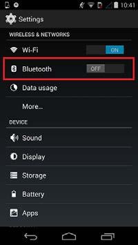 Connecting to Android via Bluetooth Enable Bluetooth on your device Go to your phone s homescreen and