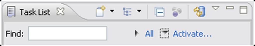 Toolbar (left to right) New Task dropdown Presentation Switcher Collapse all Focus on