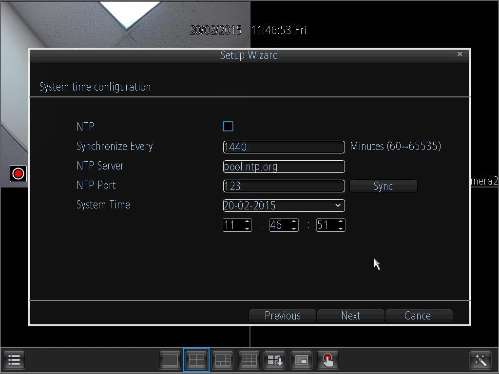 8. System Time Configuration: This page allows for configuration of date and time settings on the DVR. 9.