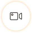 , Tap the view record history icon to view the recorded videos. Tap this icon to take a snapshot., Tap this icon to enable two-way talk function.