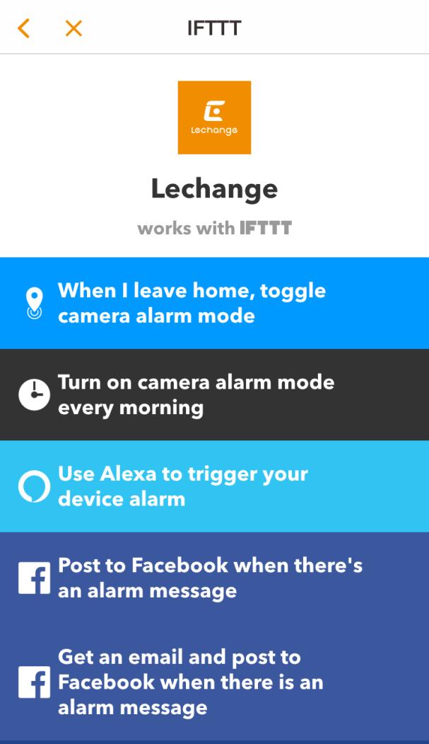 1.9 Using IFTTT Function To introduce IFTTT function, the Manual takes activating alarm mode when you leave home as an example.