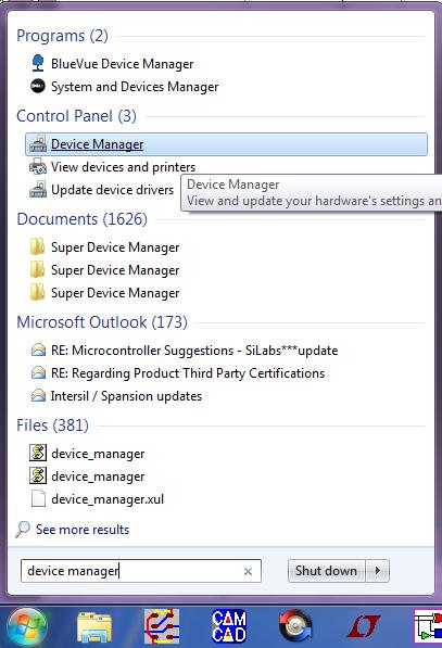 Type device manager into the search bar.
